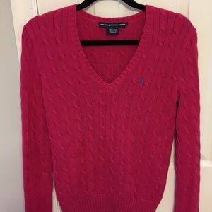 Pink Ralph Lauren Sport V-neck Sweater